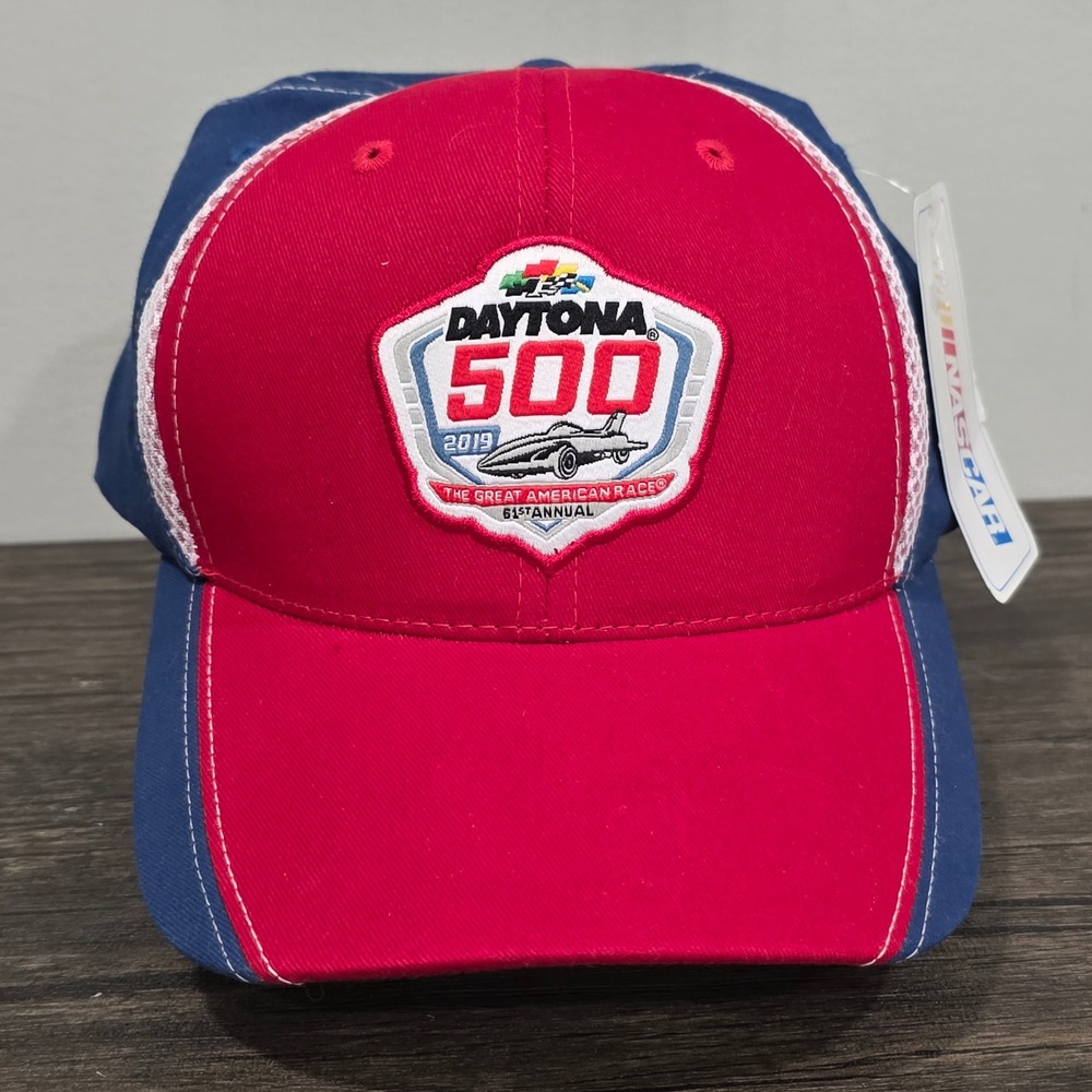 NASCAR Daytona 500 2019 The‎ Great American Race Baseball Cap Red Blue Mesh Hat